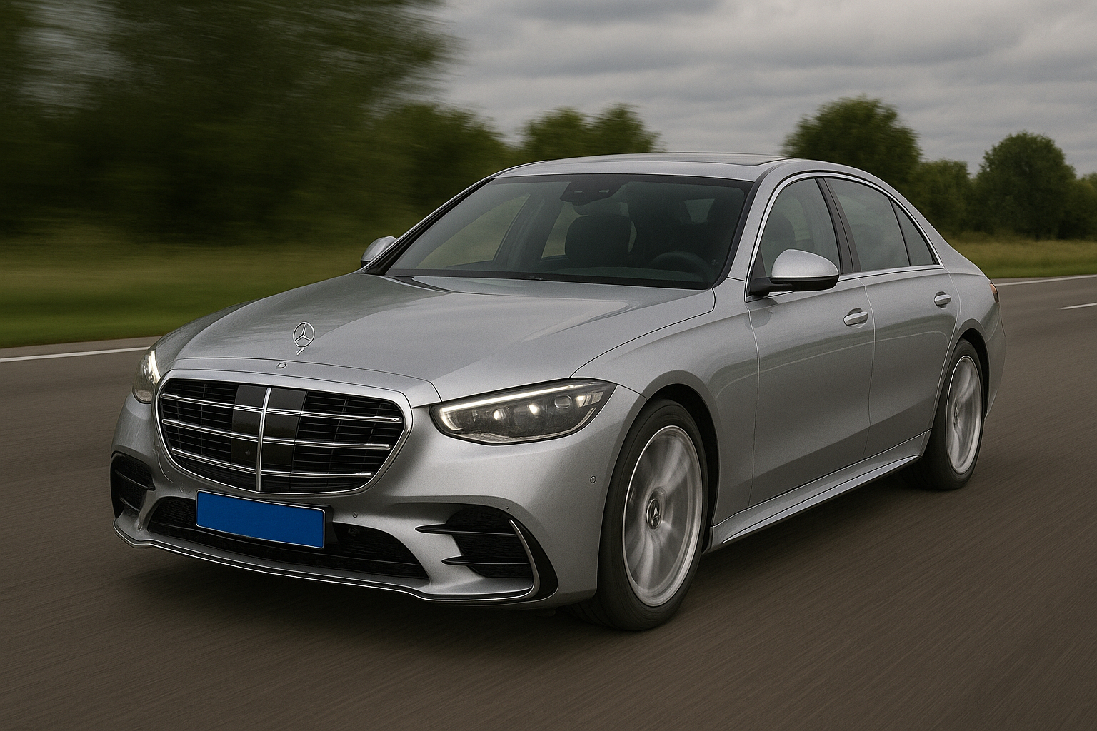 Grijze Mercedes business uitvoering met modern interieur